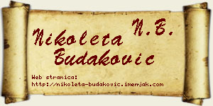 Nikoleta Budaković vizit kartica